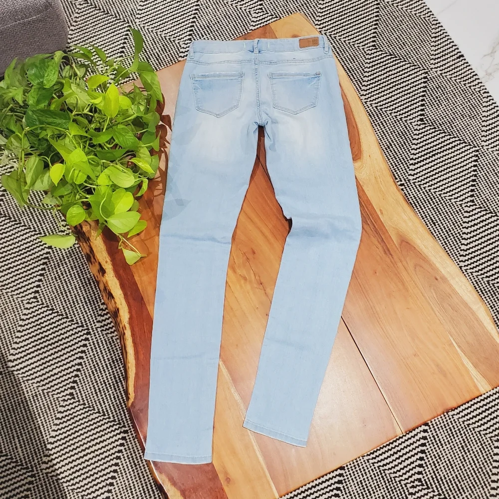 GARAGE Y2K Vintage Low Rise Stretch Denim Jeggings In Light Wash - Picture 2 of 16